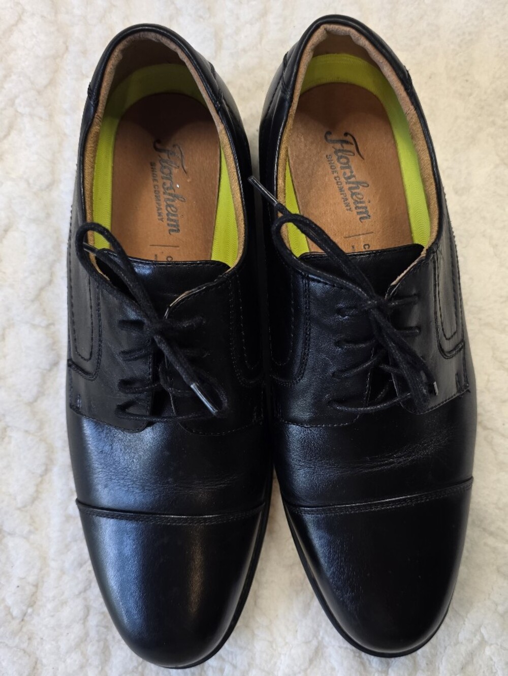 Florsheim Midtown Cap Toe Oxford Black Leather Dress Shoes 10.5 3E